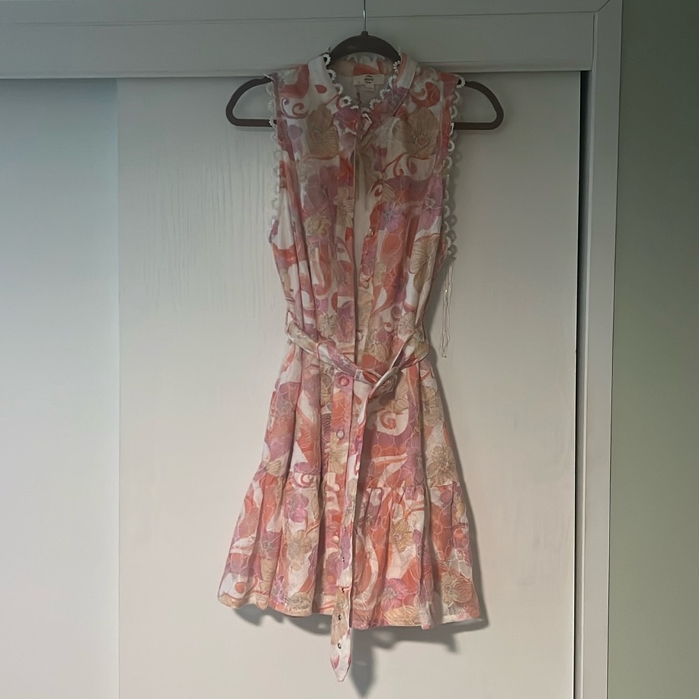 Belted floral dress